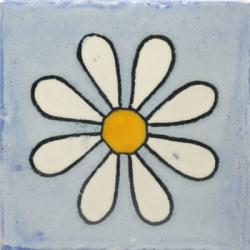 White Daisy - Decorative Mexican Tile