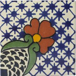 Flor - Ceramic Hand Painted Mexican Border Tile