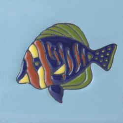 Green Fin 1 - Baja Ceramic Mexican Handpainted Tile