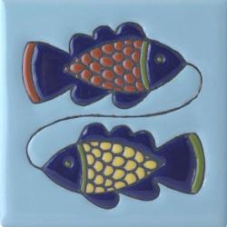 Double Fish 1 - Mexican Baja Ceramic Tile