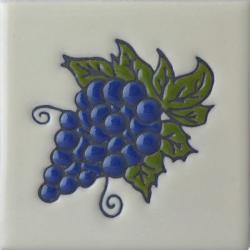 Grapes - Handcrafted Ceramic Baja Mexican Tile