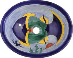 Cosumel - Mexican Talavera Oval Drop-in Lavatory Sink