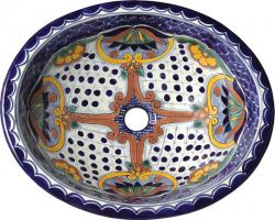 Marquesa - Handcrafted Talavera Mexican Oval Drop-in Sink
