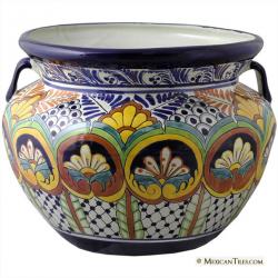 Puebla 2 - Mexican Talavera Large Round Planters