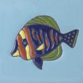 Green Fin 1 - Baja Ceramic Mexican Handpainted Tile