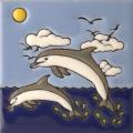 Loreto Dolphins - Baja Mexican Ceramic Handpainted Tile