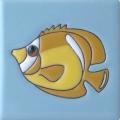 Angel Fish 1 - Baja Ceramic Handpainted Mexican Tile