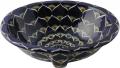Ceramic Hand painted Mexican Talavera Sink - Blue Peacock