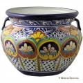 Puebla 2 - Mexican Talavera Large Round Planters