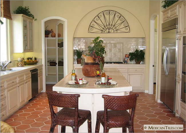 Red And Black Mosaic Kitchen Floor Tiles Design Ideas