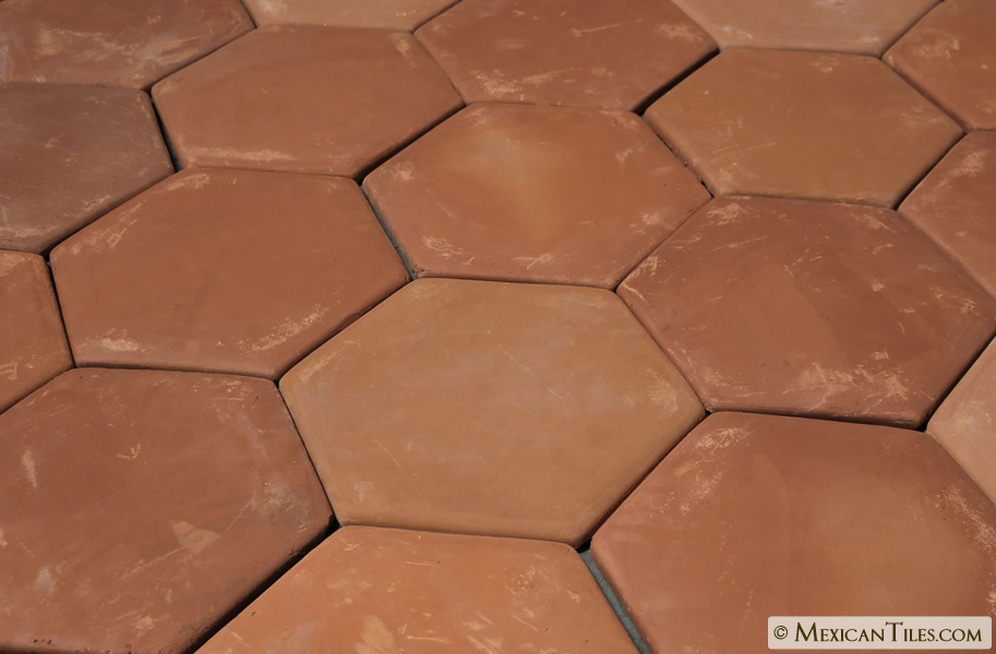 Mexican Tile - 11⅞" Spanish Mission Red Terracotta Floor Tile - Hexagon