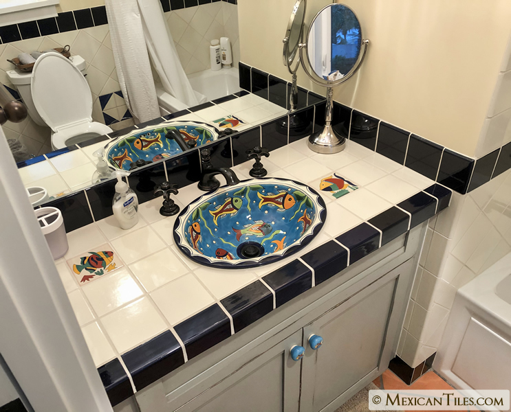 Mexican Tile Talavera Sink, Mexican Tile Bathroom