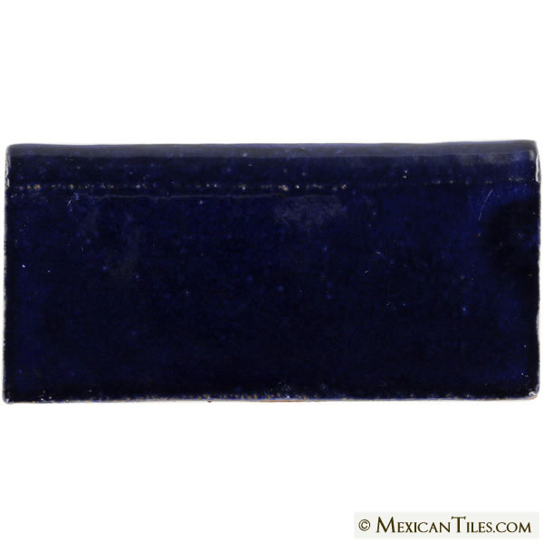 Mexican Tile - 2⅛ x 4⅜ Surface Bullnose: Navy Blue Gloss Siena Ceramic Tile