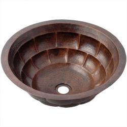 Antique Brick Round Undermount - Hand Hammered Mexican Copper Sink