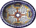 Marquesa - Handcrafted Talavera Mexican Oval Drop-in Sink