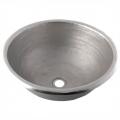 Brushed Nickel Classic Round - Hand Hammered Mexican Copper Sink